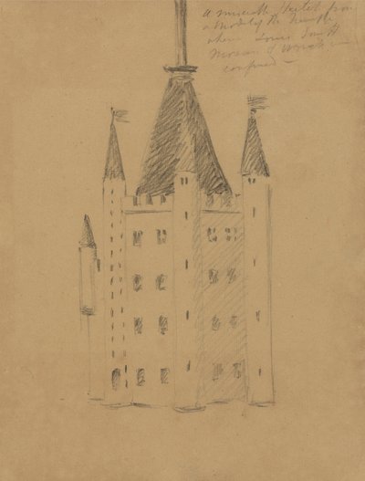 Tanulmány egy kastélyról alkotó: Benjamin Robert Haydon