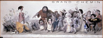 Le grand chemin de la posterity: tragédia és komédia ábrázolása – Benjamin Roubaud litográfiája, Maison de Balzac, Párizs alkotó: Benjamin Roubaud