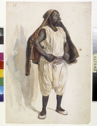 Orientalisták: egy biskry ábrázolása, portás Algírban (illusztráció) alkotó: Benjamin Roubaud