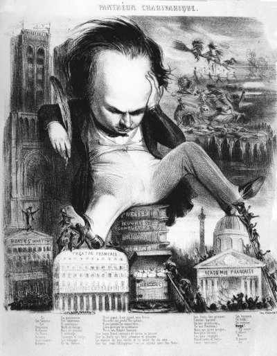Victor Hugo (1802-1885), francia író, Benjamin karikatúrája. alkotó: Benjamin Roubaud