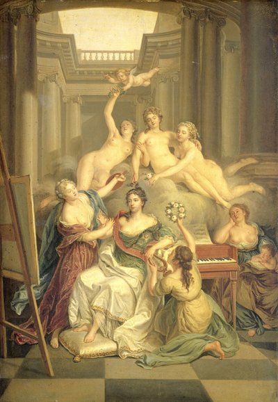 Frederika Sophia Wilhelmina porosz (1751-1820). V. Willem herceg felesége a Művészetek Templomában alkotó: Benjamin Samuel Bolomey