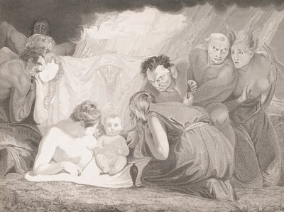 Csecsemő Shakespeare, akit a természet és a szenvedélyek kísérnek, 1799. alkotó: Benjamin Smith