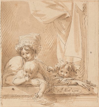 Egy anya és két gyermek alkotó: Benjamin West