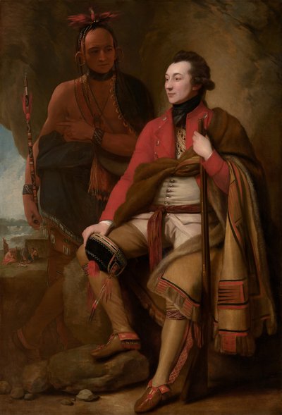 Guy Johnson ezredes és Karonghyontye (David Hill kapitány) alkotó: Benjamin West