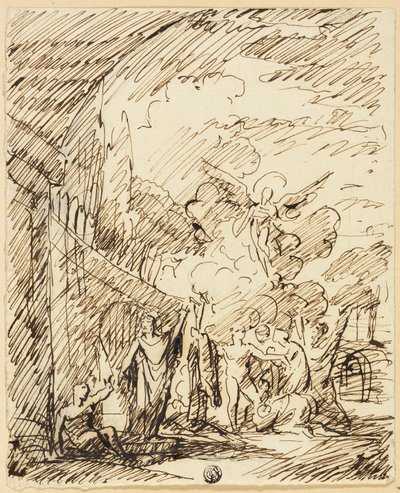 Figurák Tájképben alkotó: Benjamin West