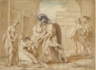 Hektor búcsút vesz Andromache-tól: Astyanax réme, 1766. alkotó: Benjamin West