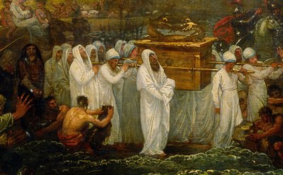 Józsué átkel a Jordán folyón a szövetség ládájával alkotó: Benjamin West