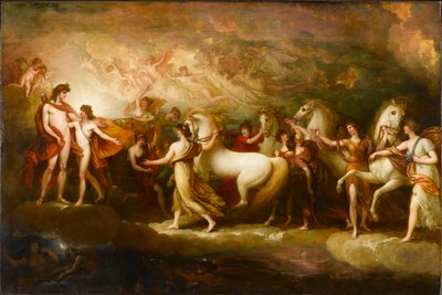 Phaeton felkéri Apollót, hogy vezesse a Sun szekerét, 1804. alkotó: Benjamin West