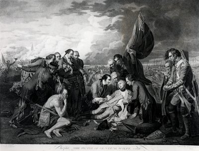 Wolfe tábornok halála (1727-59) 1759, metszet: Augustin Legrand (metszet) (bundw fotó) (lásd még: 105409, 124902 és 153197) alkotó: Benjamin West