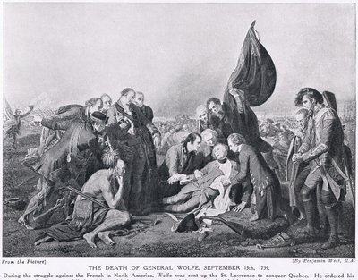 Wolfe tábornok halála, 1759. szeptember 13., illusztráció a 