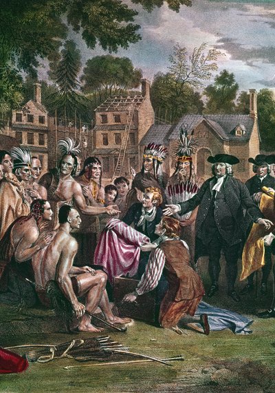 William Penn, angol kvéker telepes, bennszülött észak-amerikaiakkal bánik, 1682 1771-1772 alkotó: Benjamin West