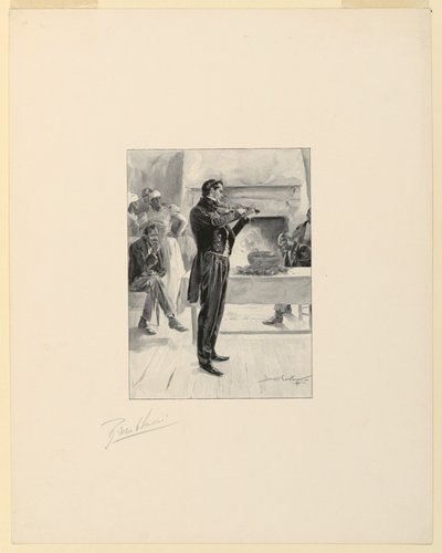 Hegedűs egy ütéspartin alkotó: Benjamin West Clinedinst