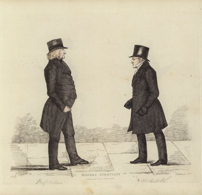 Kiváló edinburghiak, más néven modern athéniak, John Wilson, Esq, az erkölcsfilozófia professzora, George Joseph Bell, esq, a skót jog professzora (színes metszet) alkotó: Benjamin William Crombie