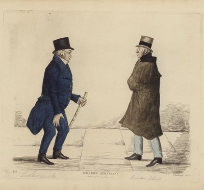 Kiváló edinburghiak, más néven modern athéniak, George R Ainslie altábornagy, Bindon Blood, Esq, Cranacher (színes metszet) alkotó: Benjamin William Crombie