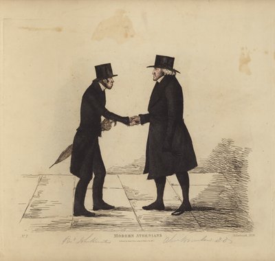 Eminens edinburghiak, más néven modern athéniak, John Hunter tiszteletes, a Tron egyház mestere, Dr. Brunton tiszteletes, kollégája, héber professzor stb. (színes metszet) alkotó: Benjamin William Crombie