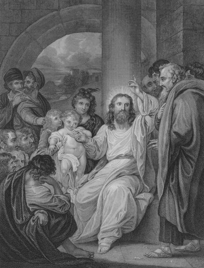 Krisztushoz vitt kisgyermekek, Szent Márk 10, 13-17 alkotó: Benjamin after West