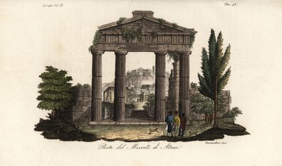 Athéné Archegetis kapujának romjai a Római Agoránál vagy a Forum Romanumnál, Athén, Görögország alkotó: Bennardoni Bennardoni