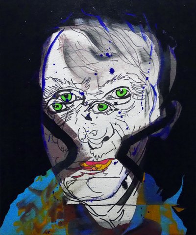 50 jelentős író a történelemben : Michel Houellebecq, 2015 (olaj és akril, vászon) alkotó: Benoit Erwann Boucherot