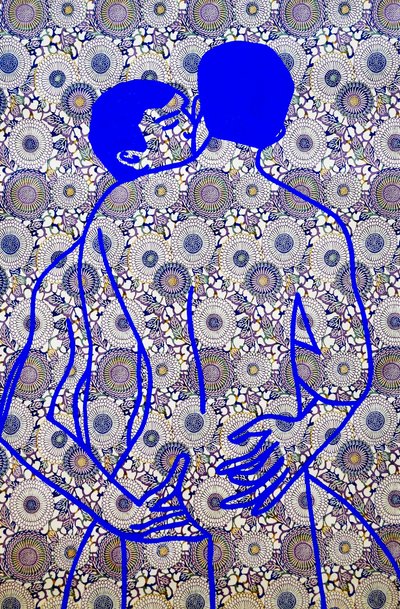 Masculin japonais 11, 2020 (akril, szitanyomású japán papírra) alkotó: Benoit Erwann Boucherot