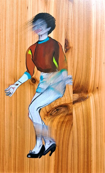 Rose is dancing chachacha, 2023 (olaj, fenyőfa) alkotó: Benoit Erwann Boucherot