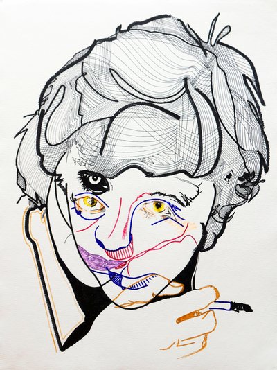 Surportrait : Françoise Sagan 2, 2019 (akril, papír) alkotó: Benoit Erwann Boucherot