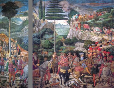 Olasz: A napkeleti bölcsek utazása: Melchior, a legidősebb király körmenete alkotó: Benozzo Gozzoli