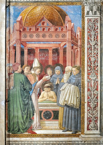 Szent Ágoston keresztsége, részlet a Szent Ágoston történeteiből alkotó: Benozzo di Lese di Sandro Gozzoli