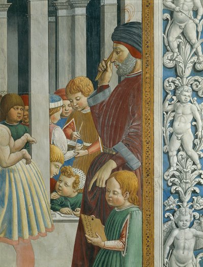 Szent Ágoston történetei: Tanár és tanulók alkotó: Benozzo di Lese di Sandro Gozzoli
