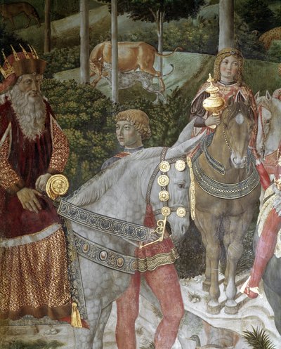 A mágusok utazása. Részlet József konstantinápolyi pátriárkáról 1261 és 1276 között - Freskó alkotó: Benozzo di Lese di Sandro Gozzoli