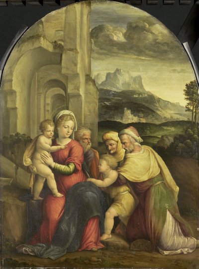 A Szent Család, 1535 körül (olaj, tábla) alkotó: Benvenuto Tisi da Garofalo