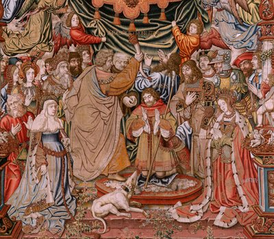 Flamand kárpit. Sorozat The Honours; Nemesség (La Nobleza). A sorozat negyedik kárpitja. Modell karikaturisták Bernard van Orley és Jan Gossaert (Mabuse) köréből. Gyártás Pieter van Aelst, Brussels.Ca 1550. Szövet Arany, ezüst, selyem és gyapjú alkotó: Bernaert van (circle of) Orley