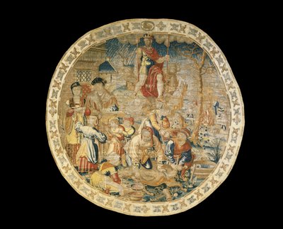 December hónapot ábrázoló brüsszeli allegorikus kárpit a „The Medallion Months” című filmből, 1525 körül alkotó: Bernaert van Orley