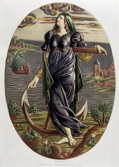 Remény – Kerámia edény, C. Delange és C. Borneman, „Bernard Palissy munkája” c. alkotó: Bernard (after) Palissy