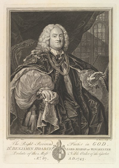 A Tiszteletreméltó Atya Istenben, Dr. Benjamin Hoadly, Winchester püspöke, prelátus..., 1743. alkotó: Bernard Baron