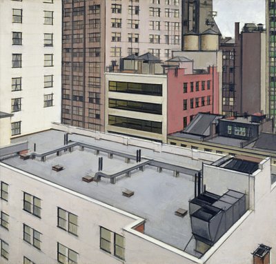New York-i háztetők, 1930 körül (olaj, vászon) alkotó: Bernard Boutet de Monvel