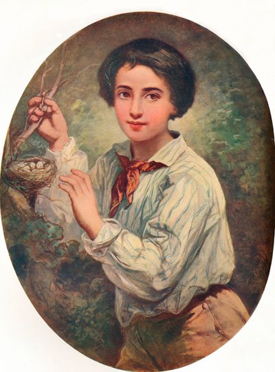 "Fiú madárfészekkel", 1852 alkotó: Bernard Charles Chiapory