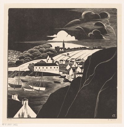 Kikötő apálykor (eredeti cím az objektumon) alkotó: Bernard Essers (signed by artist)