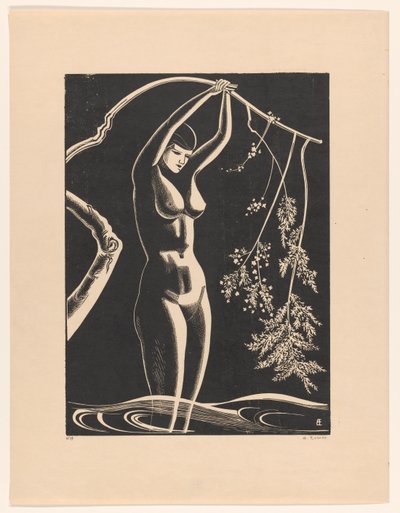 Meztelen nő ággal alkotó: Bernard Essers (signed by artist)