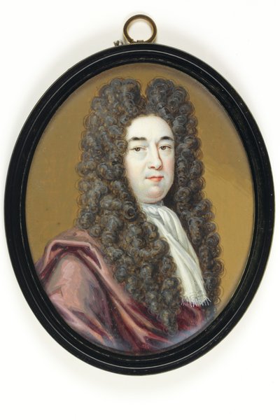 Edmund Dummer, építőmérnök, a haditengerészet földmérője (akvarell elefántcsonton) alkotó: Bernard III Lens
