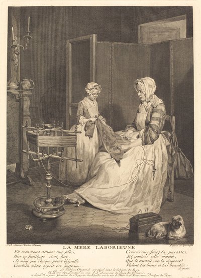 A szorgalmas anya alkotó: Bernard Lépicié after Jean Siméon Chardin