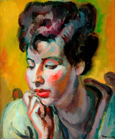 Egy fiatal zsidónő portréja, 1928 körül (olaj, vászon) alkotó: Bernard Meninsky