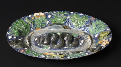 Rusztikus tál, 1500-as évek vége. alkotó: Bernard Palissy