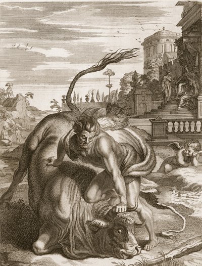 A Bika formájú Acheloust Herkules győzte le, 1731 alkotó: Bernard Picart