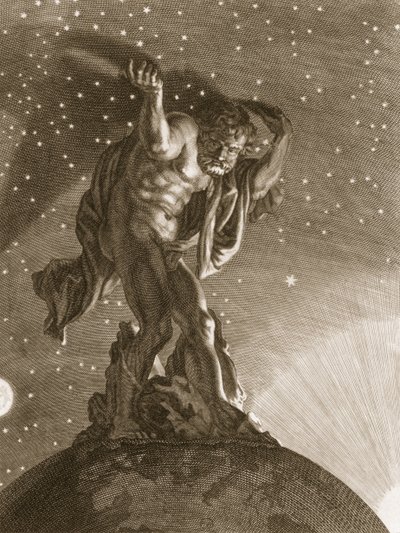 Az Atlasz az eget a vállán támogatja, 1731 alkotó: Bernard Picart