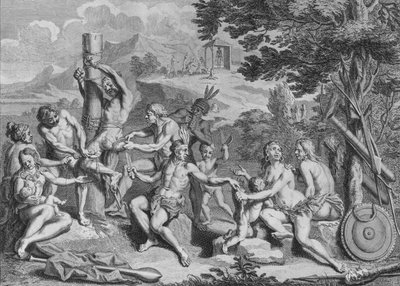 Az antik fogságba áldoztatták, 1723. alkotó: Bernard Picart
