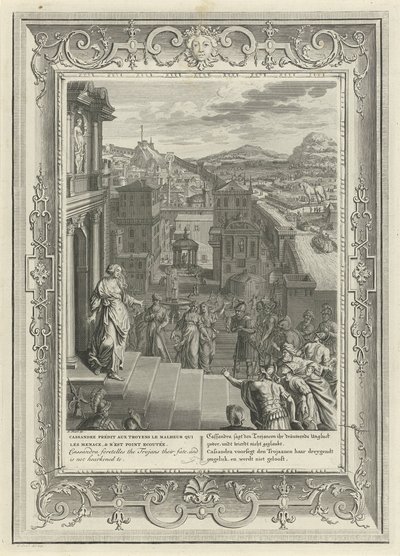 Cassandra megjósolja Trója bukását, 1731-et alkotó: Bernard Picart