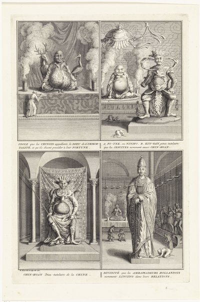 Négy kínai isten, 1728 alkotó: Bernard Picart