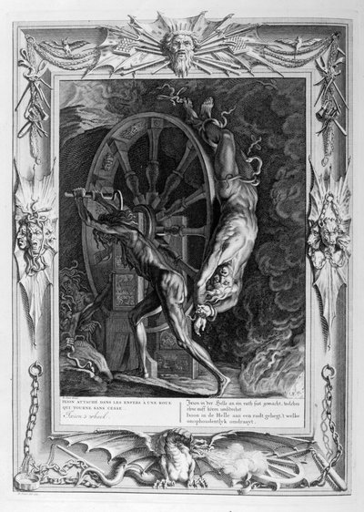 Ixion a Tartarusban a keréken, 1733 alkotó: Bernard Picart