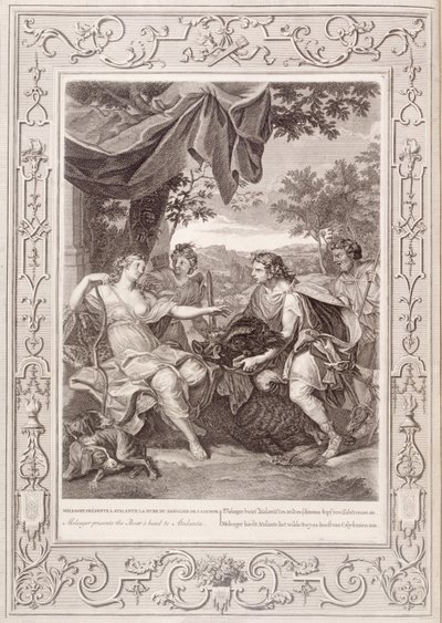 Meleager átadja a vadkanfejet Atalantának, 1731 alkotó: Bernard Picart