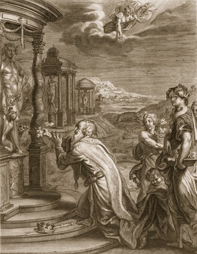 Oeneust, Calydon királyát, aki elhanyagolta Dianát egy áldozatban, megbüntetik istentelensége miatt, 1731 alkotó: Bernard Picart